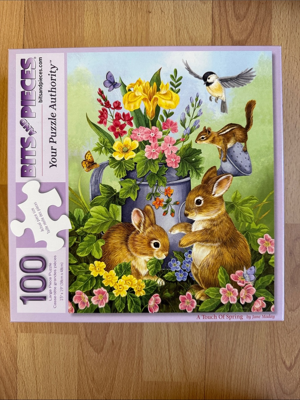 Bits and Pieces 100-Piece Puzzle Spring Bunny Rabbits